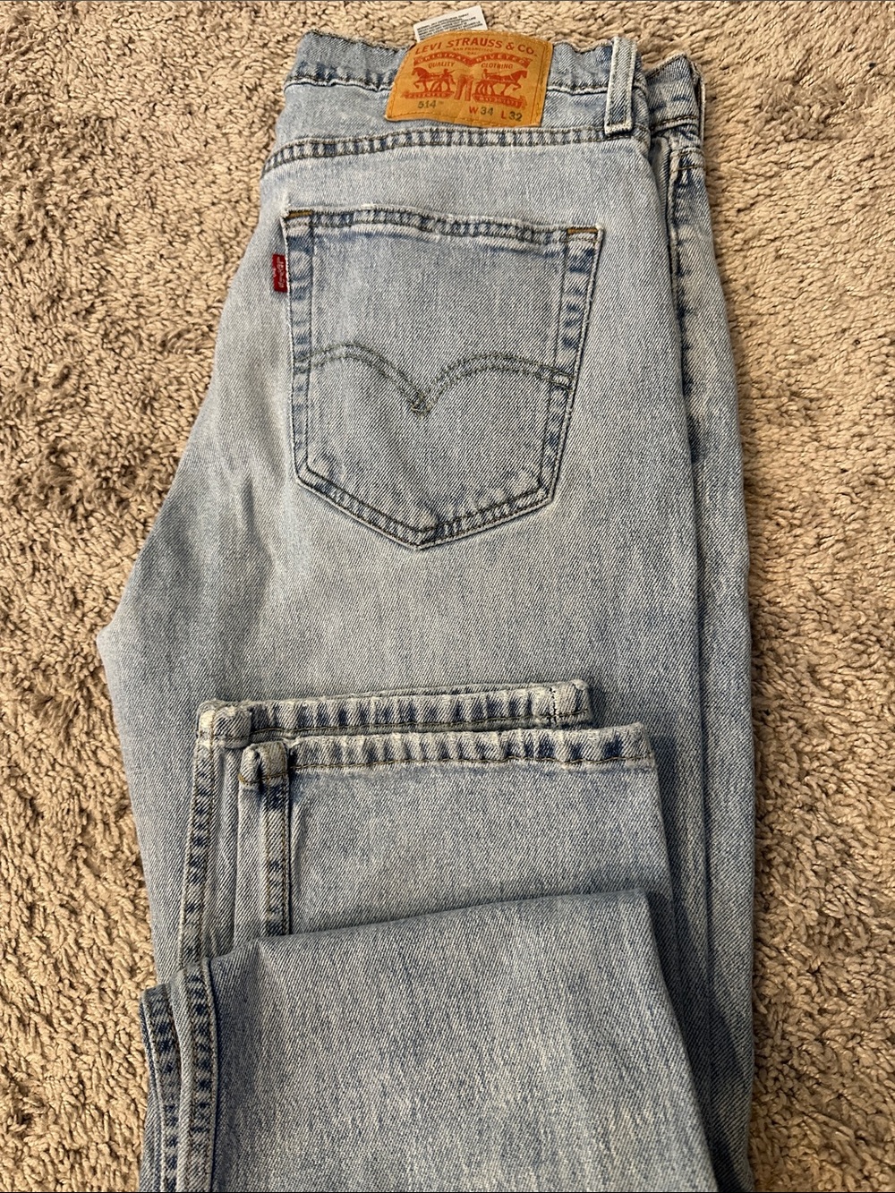Levi’s 514 Straight Fit Men’s Jeans Light Wash Denim 34x32